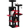 image:imagePAWZ Road 70 Inch Cat Tower Gothic Cat Tree with 2 Cozy Condos 2 Plush Perch Large Basket 2 Scraching Pad amp 6 Scraching Posts for Indoor Cats Large Adult