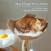 image:imagePAWZ Road Modern Cat Tree with Natural Solid Wood Scratching Post 40 Inches Cat Tower with Large Wicker BasketSpacious HammockLuxury Condo for Indoor CatsBrownWhite