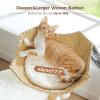 image:imagePAWZ Road Modern Cat Tree with Natural Solid Wood Scratching Post 40 Inches Cat Tower with Large Wicker BasketSpacious HammockLuxury Condo for Indoor CatsBrownWhite