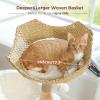 image:imagePAWZ Road Modern Cat Tree with Natural Solid Wood Scratching Post 40 Inches Cat Tower with Large Wicker BasketSpacious HammockLuxury Condo for Indoor CatsBrownWhite
