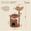 image:imagePAWZ Road Modern Cat Tree with Natural Solid Wood Scratching Post 40 Inches Cat Tower with Large Wicker BasketSpacious HammockLuxury Condo for Indoor CatsBrownBrown