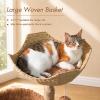 image:imagePAWZ Road Modern Cat Tree with Natural Solid Wood Scratching Post 40 Inches Cat Tower with Large Wicker BasketSpacious HammockLuxury Condo for Indoor CatsBrownBrown