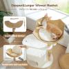 image:imagePAWZ Road Modern Cat Tree with Natural Solid Wood Scratching Post 40 Inches Cat Tower with Large Wicker BasketSpacious HammockLuxury Condo for Indoor CatsBrownWhite