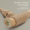 image:imagePAWZ Road Modern Cat Tree with Natural Solid Wood Scratching Post 40 Inches Cat Tower with Large Wicker BasketSpacious HammockLuxury Condo for Indoor CatsBrownBrown