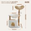 image:imagePAWZ Road Modern Cat Tree with Natural Solid Wood Scratching Post 40 Inches Cat Tower with Large Wicker BasketSpacious HammockLuxury Condo for Indoor CatsBrownWhite