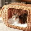image:imagePAWZ Road Unique ElephantShaped Cute Cat House  Handwoven Rattan Cat Condo with Removable Mat for Indoor CatsBrown