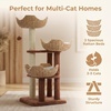 image:image437 Inch Modern Cat Tree for Indoor Cats 3 Handwoven Rattan Baskets with Thick Cushions MultiLevel Cat Tower with Sisal Scratching Posts amp Hanging Toys for Large CatsBrownBrown