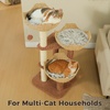 image:image437 Inch Modern Cat Tree for Indoor Cats 3 Handwoven Rattan Baskets with Thick Cushions MultiLevel Cat Tower with Sisal Scratching Posts amp Hanging Toys for Large CatsBrownBrown