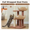 image:image437 Inch Modern Cat Tree for Indoor Cats 3 Handwoven Rattan Baskets with Thick Cushions MultiLevel Cat Tower with Sisal Scratching Posts amp Hanging Toys for Large CatsBrownBrown