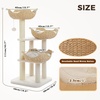 image:image437 Inch Modern Cat Tree for Indoor Cats 3 Handwoven Rattan Baskets with Thick Cushions MultiLevel Cat Tower with Sisal Scratching Posts amp Hanging Toys for Large CatsBrownWhite
