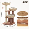 image:image437 Inch Modern Cat Tree for Indoor Cats 3 Handwoven Rattan Baskets with Thick Cushions MultiLevel Cat Tower with Sisal Scratching Posts amp Hanging Toys for Large CatsBrownBrown