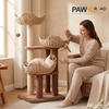 image:image437 Inch Modern Cat Tree for Indoor Cats 3 Handwoven Rattan Baskets with Thick Cushions MultiLevel Cat Tower with Sisal Scratching Posts amp Hanging Toys for Large CatsBrownBrown