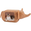 image:imagePAWZ Road Elephant Wicker Cat Bed IndoorampOutdoor Handwoven PE Rattan Cat Condo with Removable Cushion Breathable Waterproof Pet House Furniture for Indoor CatsElephant
