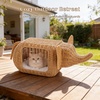 image:imagePAWZ Road Elephant Wicker Cat Bed IndoorampOutdoor Handwoven PE Rattan Cat Condo with Removable Cushion Breathable Waterproof Pet House Furniture for Indoor CatsElephant
