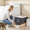 image:imagePAWZ Road Large Cat Litter Box Dual Entry Litter Box with Lid Fully Enclosed Drawer Type Cat Litter Box for Large CatsDark GrayDark Gray