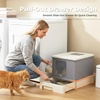 image:imagePAWZ Road Large Cat Litter Box Dual Entry Litter Box with Lid Fully Enclosed Drawer Type Cat Litter Box for Large CatsDark GrayGray