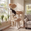 image:image437 Inch Modern Cat Tree for Indoor Cats 3 Handwoven Rattan Baskets with Thick Cushions MultiLevel Cat Tower with Sisal Scratching Posts amp Hanging Toys for Large CatsBrownWhite
