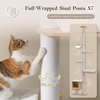 image:imagePAWZ Road Cat Wall Shelves Wood Cat Wall Furniture with Perches amp Scratching Posts 5in1 Modern Climbing Set with Scratcher Pads amp Climbing Ropes for Indoor CatsBeigeWhite