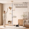 image:imagePAWZ Road Cat Wall Shelves Wood Cat Wall Furniture with Perches amp Scratching Posts 5in1 Modern Climbing Set with Scratcher Pads amp Climbing Ropes for Indoor CatsBeigeWhite