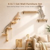 image:imagePAWZ Road Cat Wall Shelves Wood Cat Wall Furniture with Perches amp Scratching Posts 5in1 Modern Climbing Set with Scratcher Pads amp Climbing Ropes for Indoor CatsBeigeBeige