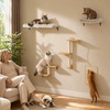 image:imagePAWZ Road Cat Wall Shelves Wood Cat Wall Furniture with Perches amp Scratching Posts 5in1 Modern Climbing Set with Scratcher Pads amp Climbing Ropes for Indoor CatsBeigeBeige