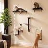 image:imagePAWZ Road Cat Wall Shelves Wood Cat Wall Furniture with Perches amp Scratching Posts 5in1 Modern Climbing Set with Scratcher Pads amp Climbing Ropes for Indoor CatsBeigeBlack