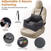 image:imagePAWZ Road Dog Car Seat Pet Car Bed for TravelampHome Waterproof Leather Dog Booster Seat with Safety Belts amp Storage Pocket GreyLarge