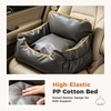 image:imagePAWZ Road Dog Car Seat Pet Car Bed for TravelampHome Waterproof Leather Dog Booster Seat with Safety Belts amp Storage Pocket GreyLarge