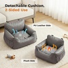 image:imagePAWZ Road Dog Car Seat Pet Car Bed for TravelampHome Waterproof Leather Dog Booster Seat with Safety Belts amp Storage Pocket GreyLarge