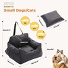 image:imagePAWZ Road Dog Car Seat Pet Car Bed for TravelampHome Waterproof Leather Dog Booster Seat with Safety Belts amp Storage Pocket GreyMedium