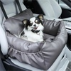 image:imagePAWZ Road Dog Car Seat Pet Car Bed for TravelampHome Waterproof Leather Dog Booster Seat with Safety Belts amp Storage Pocket GreyMedium