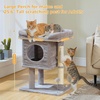image:image26 Gray Cat Tower with Large Perch Private Condo Spring Ball amp 2 Scratching Posts amp 32 Tall Scratching Post for Indoor Cats Adults
