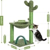 image:imagePAWZ Road 23 Inches Cactus Cat Scratching Post Bundle with 331 Inches Cactus Cat Tree with Hammock and Groomer