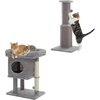 image:image26 Gray Cat Tower with Large Perch Private Condo Spring Ball amp 2 Scratching Posts amp 32 Tall Scratching Post for Indoor Cats Adults