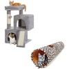 image:imagePAWZ Road 30 Inches AllinOne Cat Tree Bundle with Leopard Cat Tunnel