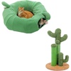 image:imagePAWZ Road Cactus Cat Scratching Post with 3 Scratching Poles amp Cactus Cat Donut Tunnel with Flower Mat