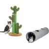 image:imagePAWZ Road Cat Scratching Post Cactus Cat Scratcher Featuring with 3 Scratching Poles and Interactive Dangling Ball Bundle with Cat Tunnel 51 Inches Long Cat Toys Collapsible Tunnel