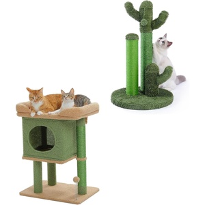 image:imagePAWZ Road 27 Inches Cactus Cat Scratcher with 3 Scratching Ploes amp 26 Inches Cat Tower with Large Perch for Indoor Cats