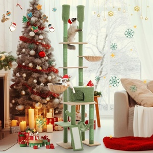 image:imagePAWZ Road Cactus Cat Tree Floor to Ceiling Cat Tower with Adjustable Height85112 Inches 7 Tiers Cat Climbing Tree with Cozy Hammocks and Condos 5 Platforms Scratching Posts for Indoor Cats