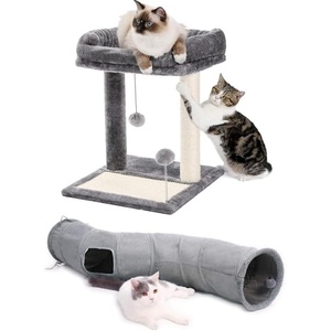 image:imagePAWZ Road Cat Scratching Post Bed Bundle with PAWZ Road Cat Tunnel Collapsible S Shape 105 Inches in Diameter