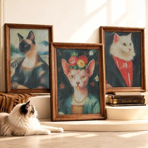 image:imagePAWZ Road Art Cat Scratcher3 Packs Large Cat Scratching Board 17x124  Durable Cardboard Cat Scratcher Pads 3 Famous PaintingsWall or Flat FrameStyle Box with a Satisfying PeelOpen ClosureSet 1
