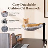 image:imagePAWZ Road Cat Desk Bed Hammock 360 Roataion amp Height Adjustable Gray  Cat Hammock for Desk with Washable Cover amp Heavy Duty Cat Desk Attachment Supports 50 lb Clap Mounted Fit Most Tables amp BedsGray