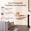 image:imagePAWZ Road Cat Desk Bed Hammock 360 Roataion amp Height Adjustable Gray  Cat Hammock for Desk with Washable Cover amp Heavy Duty Cat Desk Attachment Supports 50 lb Clap Mounted Fit Most Tables amp BedsBeige