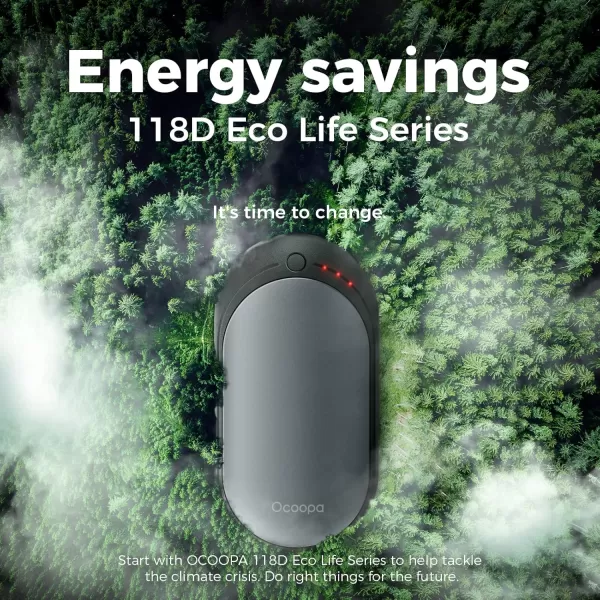 OCOOPA Hand Warmer Rechargeable SingleDouble Side Heating 5 Levels up to 10hrs Heat 5200mAh Electric Portable Pocket Heater Heat Therapy Great for Outdoors Warm Gifts 118DGray