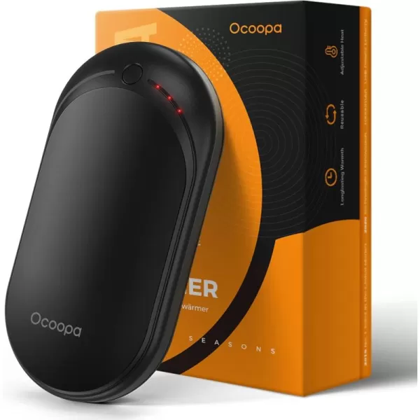 OCOOPA Hand Warmer Rechargeable SingleDouble Side Heating 5 Levels up to 10hrs Heat 5200mAh Electric Portable Pocket Heater Heat Therapy Great for Outdoors Warm Gifts 118DBlack