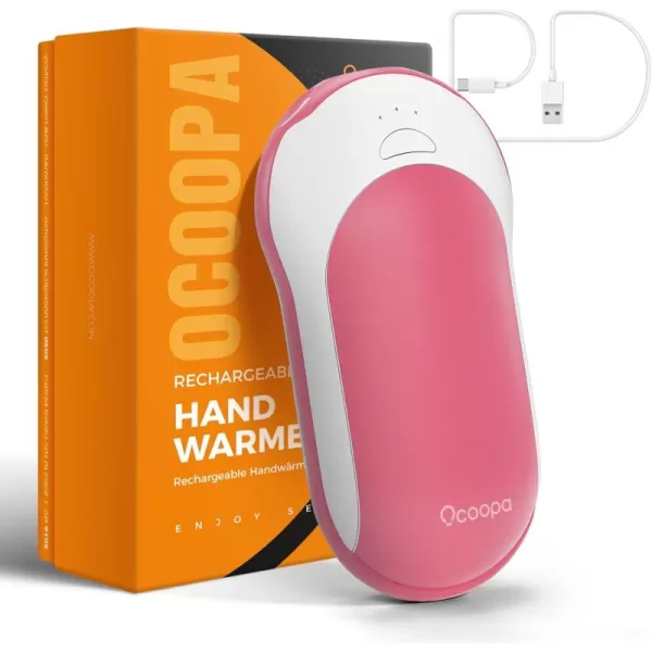 OCOOPA Quick Charge Hand Warmers Rechargeable 10000 mAh Electric Hand Warmer Power Bank PD 15hrs Lasting Heat 3 Levels Perfect Outdoor Heater for Camping Hunting Golf GiftsPink