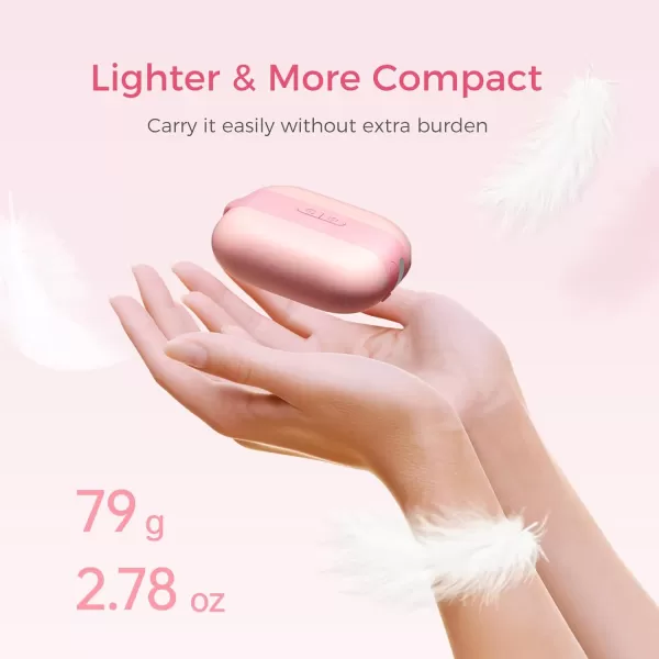 OCOOPA Hand Warmers Rechargeable Keep Warm Gifts Portable Electric Handwarmers 3 Levels Heating Safety Alarm Flash Light Reusable for Raynauds Golf Outdoor Activities Tech GiftPink