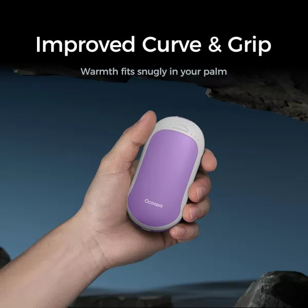 OCOOPA Quick Charge Rechargeable Hand Warmer Electric Hand Warmer Power Bank PD Double Side Heat 3 Levels Heating Up to 8hrs Best Golf Gifts for Men Raynauds Must Haves HotPal PDPurple