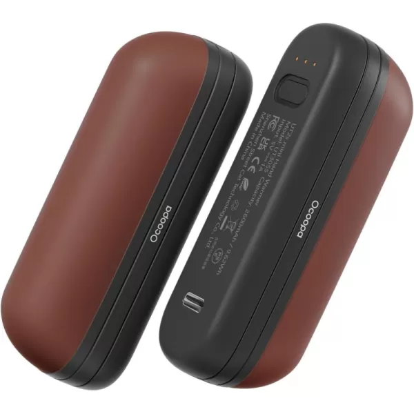 OCOOPA 2 in 1 Magnetic Rechargeable Hand Warmers UT2s Mini Electric Handwarmers 2 Pack Split USBC Reusable Portable Pocket Heater Raynauds Golf Tech Gifts for Women MenCoffee Brown