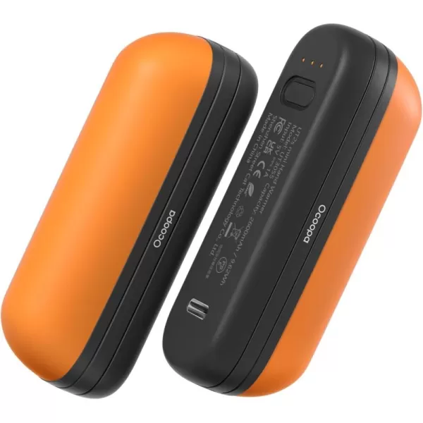 OCOOPA 2 in 1 Magnetic Rechargeable Hand Warmers UT2s Mini Electric Handwarmers 2 Pack Split USBC Reusable Portable Pocket Heater Raynauds Golf Tech Gifts for Women MenSolar Orange